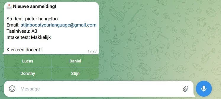 Example of an automation at Boost Your Language