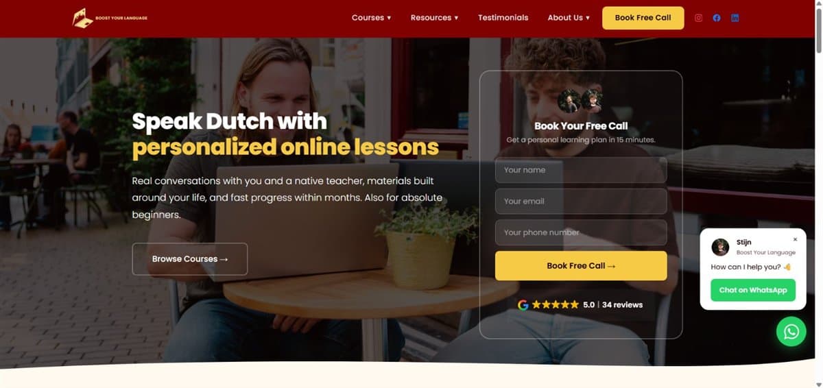 De website van Boost Your Language